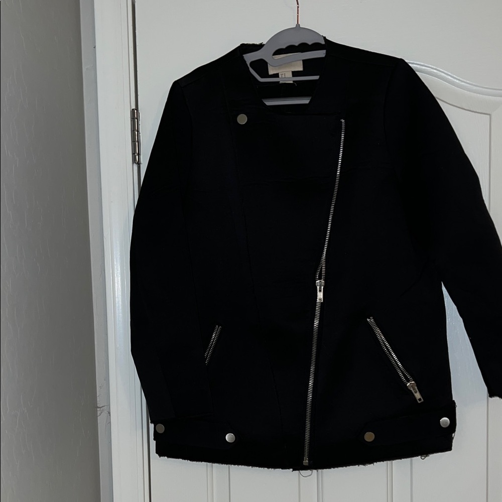 H&M Black Utility Jacket with Silver Accents